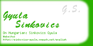 gyula sinkovics business card